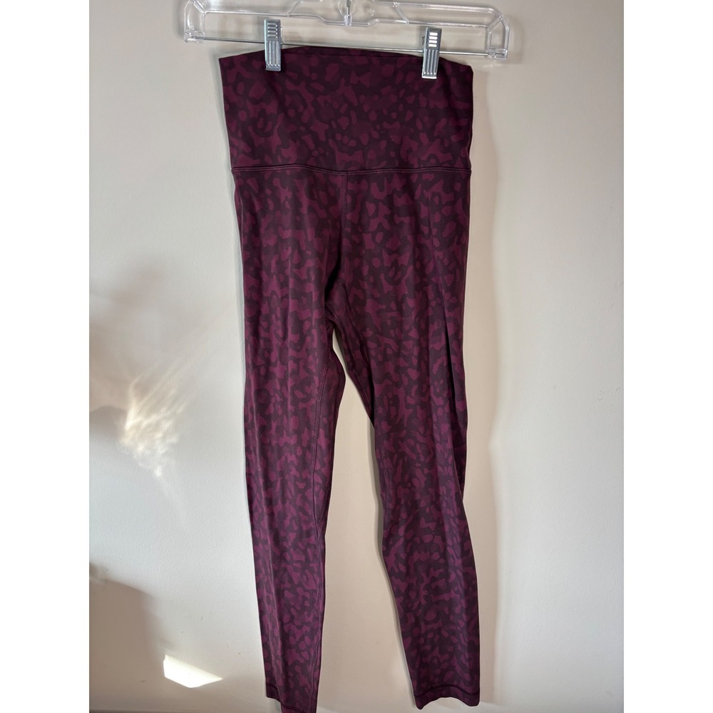 Lululemon Wunder Under High-Rise Tight 28 Burgundy Plum Camo Leggings Size 4